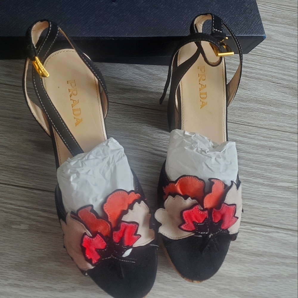 Authentic Prada Wedge Sandal- size 37.5